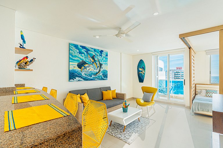 Exclusive 2 BR Nice Ocean view, Pool & Beach Club