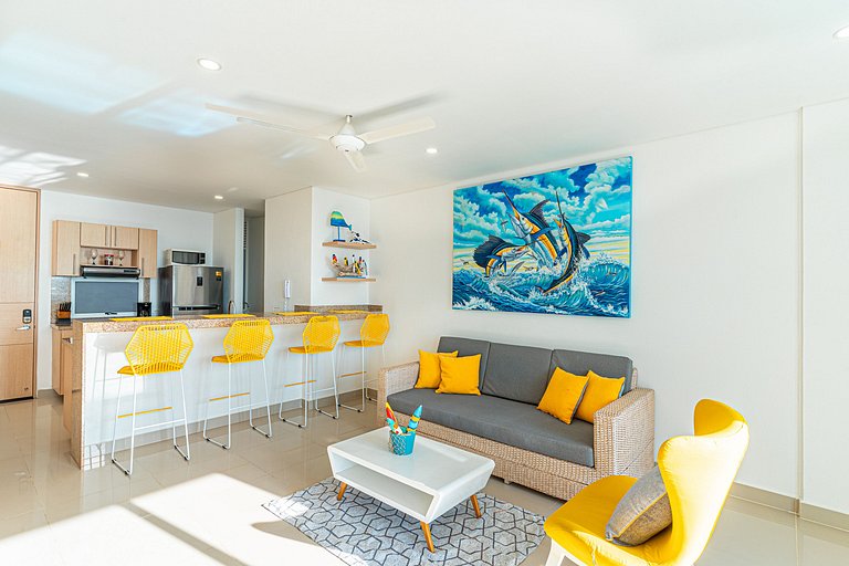 Exclusive 2 BR Nice Ocean view, Pool & Beach Club