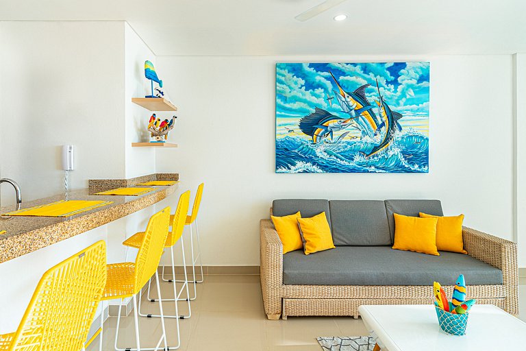 Exclusive 2 BR Nice Ocean view, Pool & Beach Club