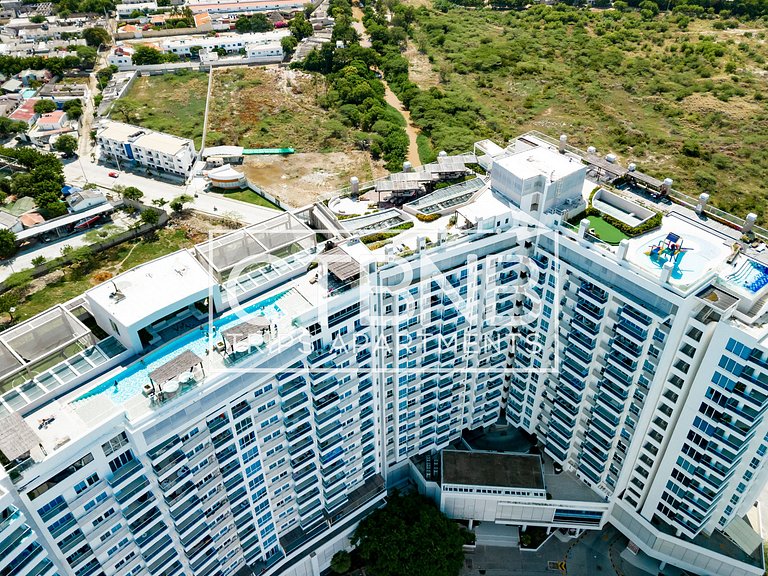 Modern Family Apartment Pool and Private Beach