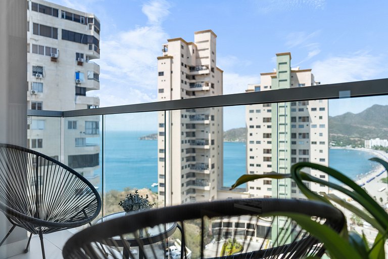 Rodadero Bay Top Sea View WIFI- Pool GreatLocation