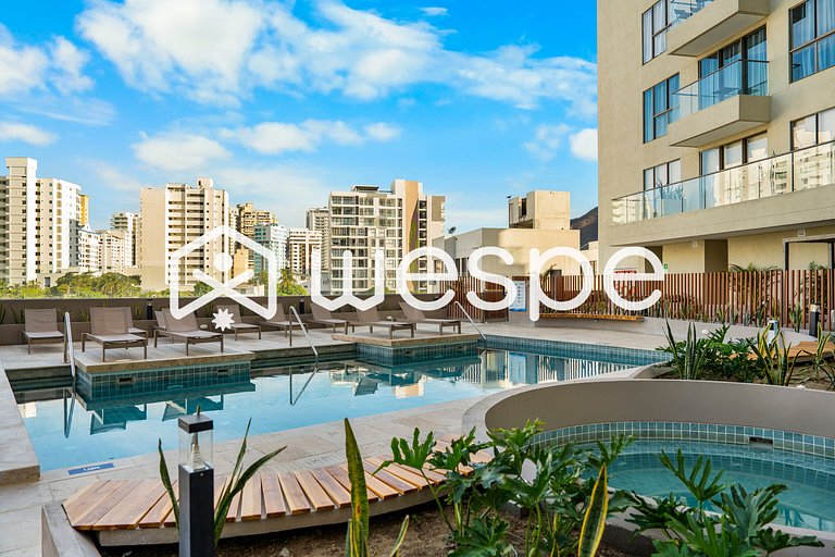 Workcation SuiteW.Balcony Pool/Gym/HotTub Rodadero