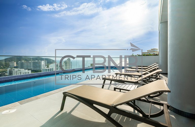 Bayview Rodadero 2 BR Top Amenities Pool & Jacuzzi