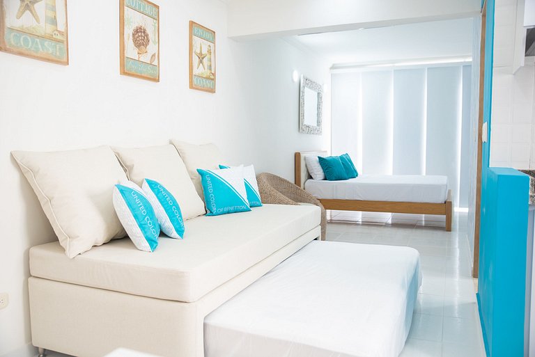 COMFY Aparment Front Rodadero Beach W/Balcony WIFI