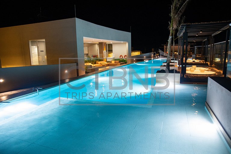 Modern Family Apartment Pool and Private Beach