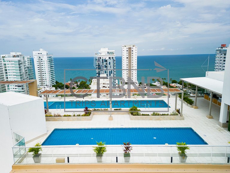 New Condo Sea View Near To Beach, W Pool & Jacuzzi